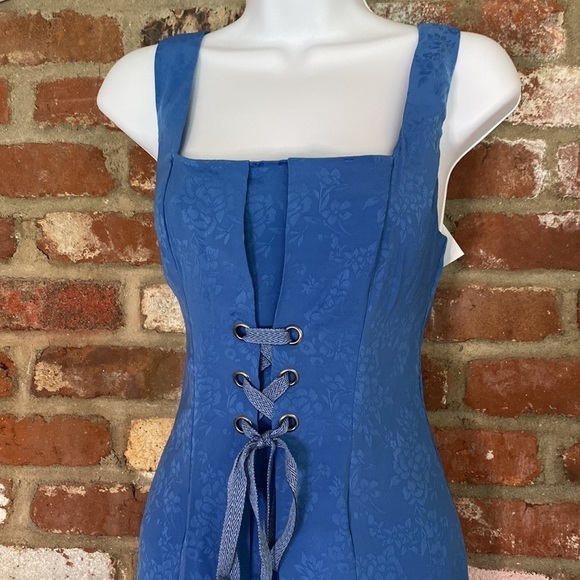 BCBG BCBGeneration cornflower blue lace up corset sleeveless maxi dress size 0 - Picture 7 of 12